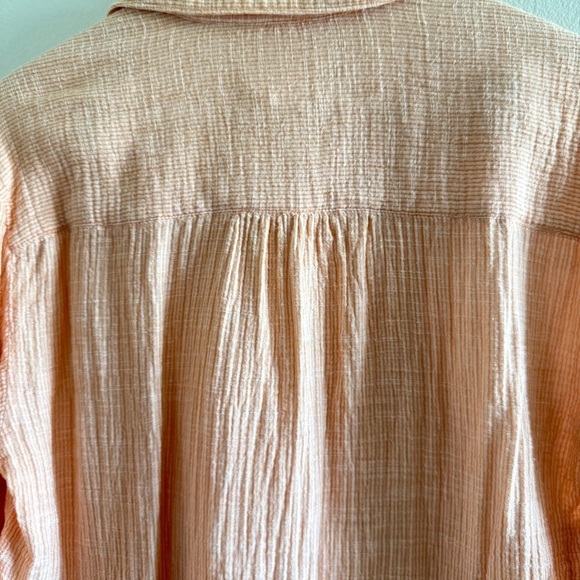 Anthropologie Peach Button-Up Popover Shirt Women's Top Size M - Picture 8 of 11